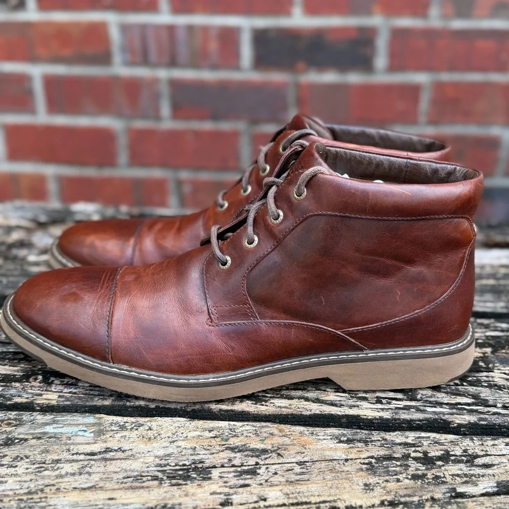 Sperry Top-Sider Commander Men's Sz 13 Brown Leather Oxford Chukka Boots T9